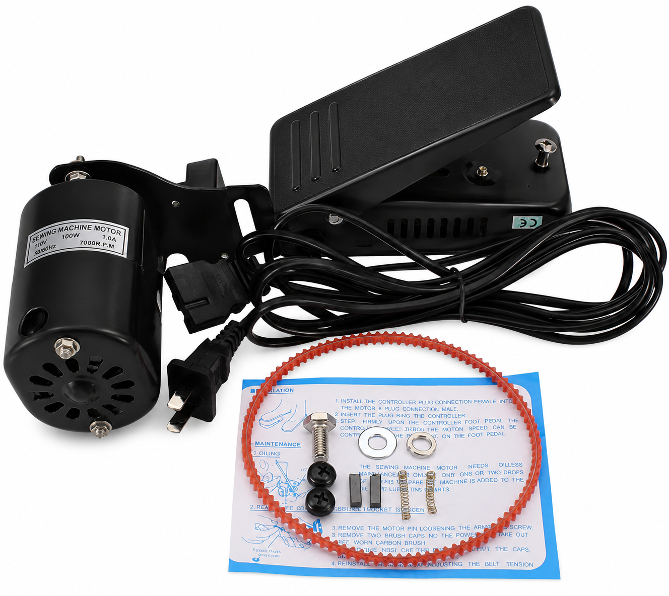 Motor Maquina Familiar + Pedal + Correa + Escobilla
