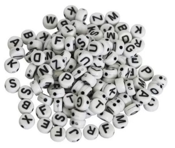 Letras De Acrílico Cuentas Para Bisutería Pulseras Collares x 1Libra