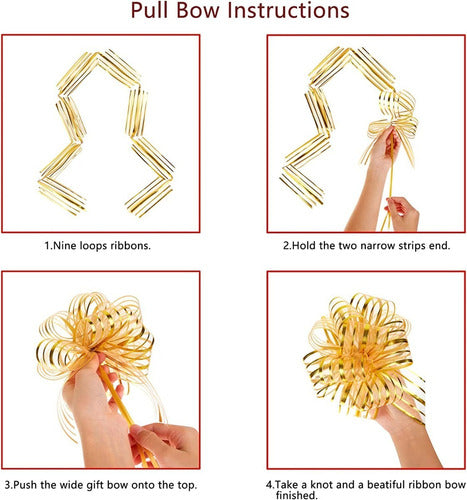 Moños Regalo Mágicos Pompom Organza X 5und Decoración