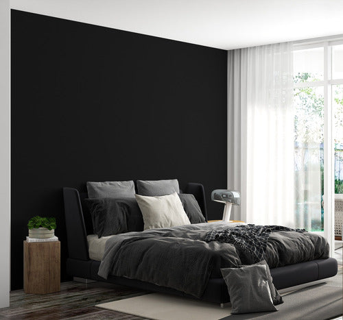 Papel Tapiz O Vinilo Adhesivo Negro Rollo 20 Mts