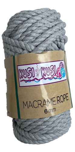 Hilo De Algodón Para Tejer Macramé 6mm Gris Claro X 30 Mts
