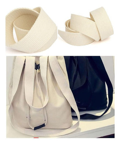 Reata En Algodon 3.5 Cm X 50m Correa Mochila Bolso Tote Bags