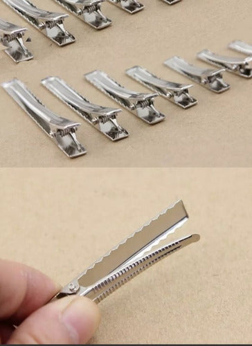 Hebillas Metalicas Para Pelo Pinza Plana 6.0cm X 12 Unidades