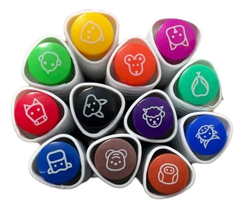 Kit Marcadores Doble Punta Gruesa Y Pincel Lettering X 12und