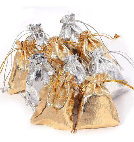 Bolsas Doradas Con Cordon Dulceros Regalo 12 X 9 Cm X200 Und