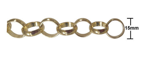 Cadena Dorada Circular Bisuteria Ropa 15mm X 10 Metros