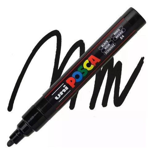 Uni-posca Marcador Fibra Pc-5m Negro