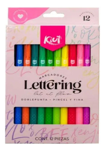 Marcadores Kiut Punta Pincel Lettering X 12 Uds