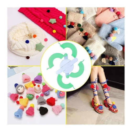 Kit Para Hacer Pompones Estambre 4 Tamaños Costura