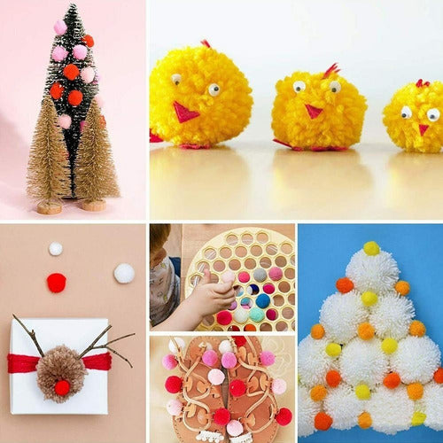 Kit Para Hacer Pompones Estambre 4 Tamaños Costura