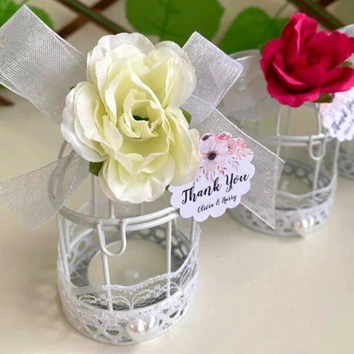 Mini Jaula Redonda Blanca Souvenir Decoracion X 12 Und