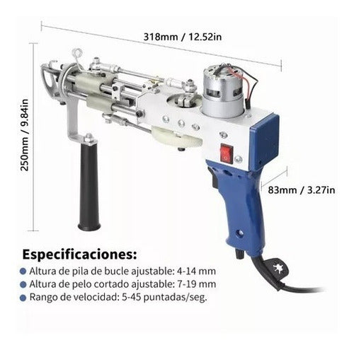 Maquina Para Tufting Electrica Alfombras Pistola Cutpile