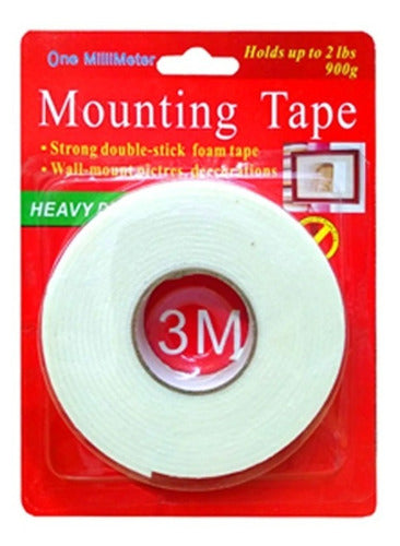 5 Cinta Adhesiva Doble Faz Espuma De 18 Mm X 3 Metros