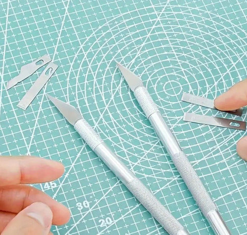 Kit De 3 Bisturíes Exacto Cutter 10 Cuchillas Intercambiable