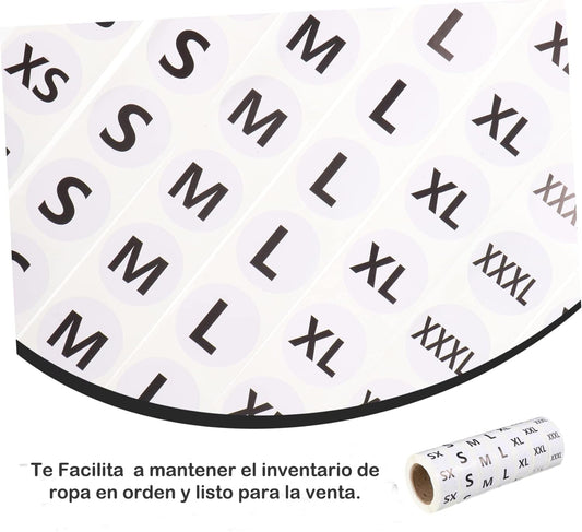 Etiquetas Tallas Adhesivas Redondas Stickers Ropa X1000 Unid