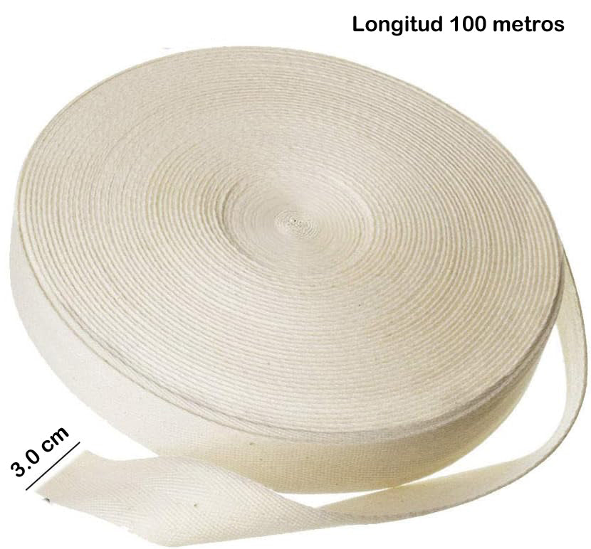Hiladillo 30mm X100mts Cinta De Algodón Confección Para Ropa