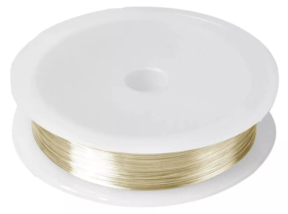 Rollo Alambre De 50 Metros De Cal 0.4 Mm Dorado