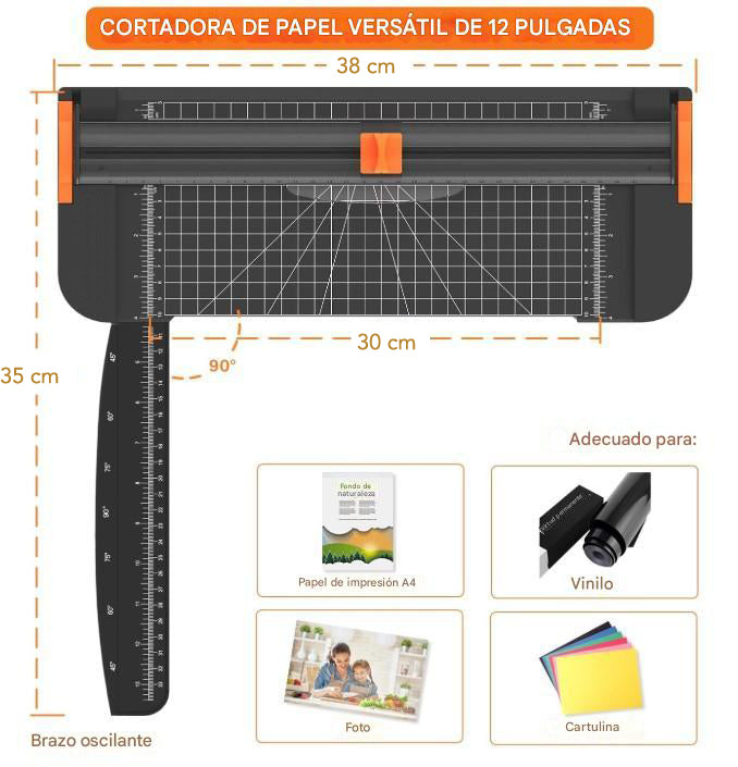 Guillotina Cortadora A4 Rotativa Precisa Y Portatil Escolar