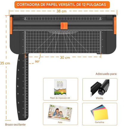 Guillotina Cortadora A4 Rotativa Precisa Y Portatil Escolar