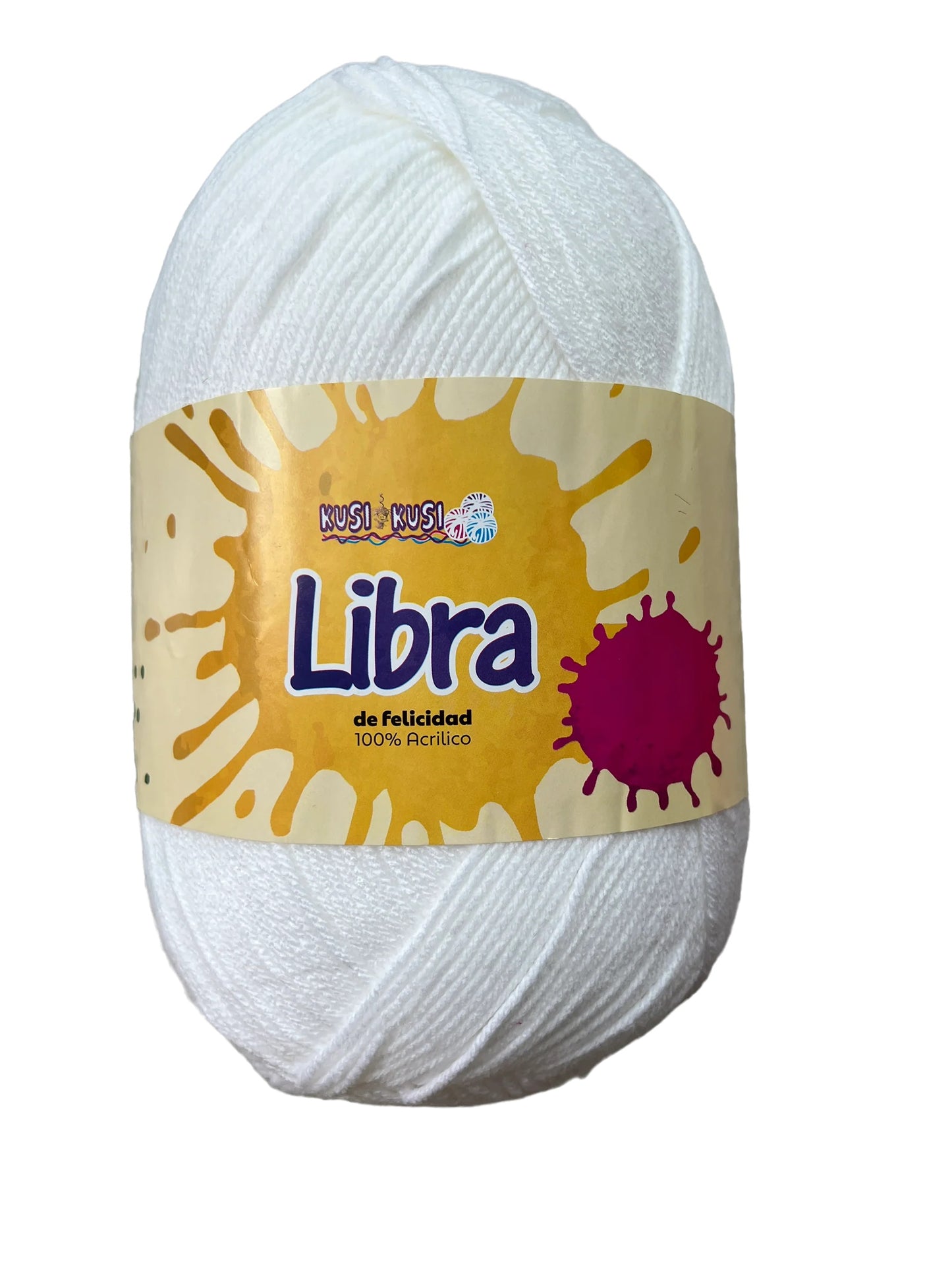 Madeja Lana Libra De Felicidad Acrílica 454 Gr Unidad X 942 Metros Blanco
