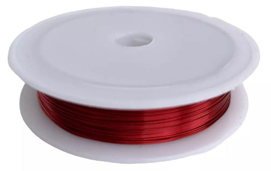 Rollo Alambre De 50 Metros De Cal 0.4 Mm Rojo