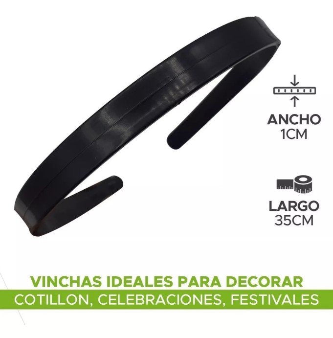 Diademas Balacas De 1 Cm Para Decorar Por 48 Unidades
