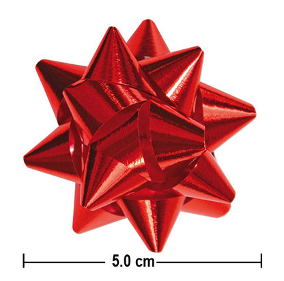 Moños Para Regalo Estrella 50mm Metalizado X54 Und