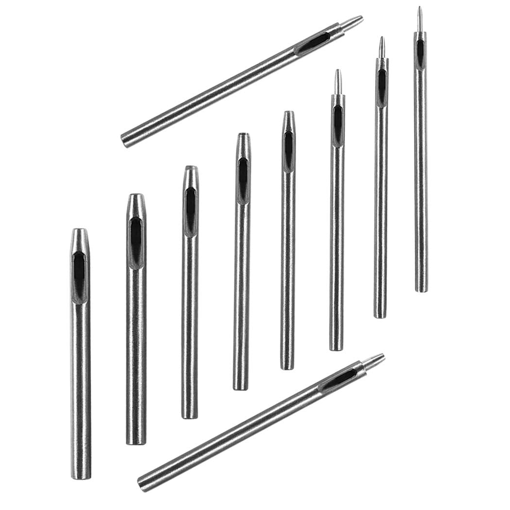 Kit de herramientas de perforación de cuero de acero, 10 tamaños 0.5mm-5mm