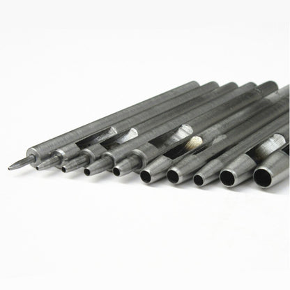 Kit de herramientas de perforación de cuero de acero, 10 tamaños 0.5mm-5mm