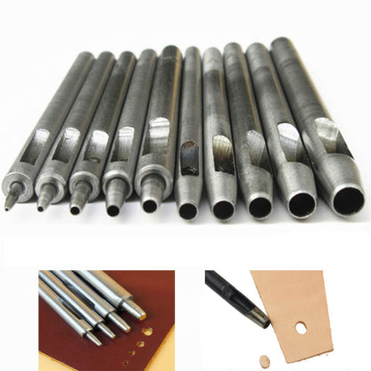 Kit de herramientas de perforación de cuero de acero, 10 tamaños 0.5mm-5mm