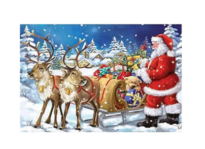 Kit Pintura De Diamantes 5d Para Bricolaje 40x30 Cm Trineo Papa Noel