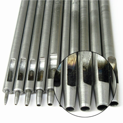 Kit de herramientas de perforación de cuero de acero, 10 tamaños 0.5mm-5mm