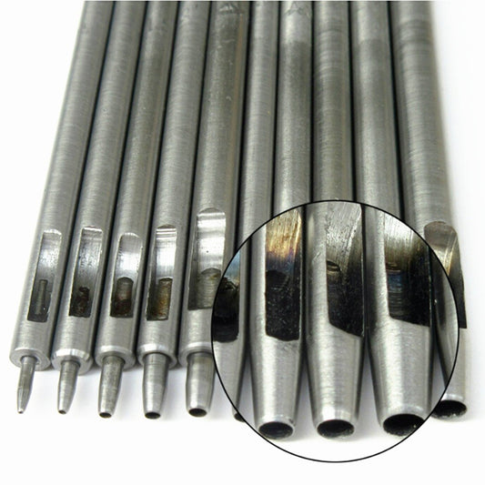 Kit de herramientas de perforación de cuero de acero, 10 tamaños 0.5mm-5mm
