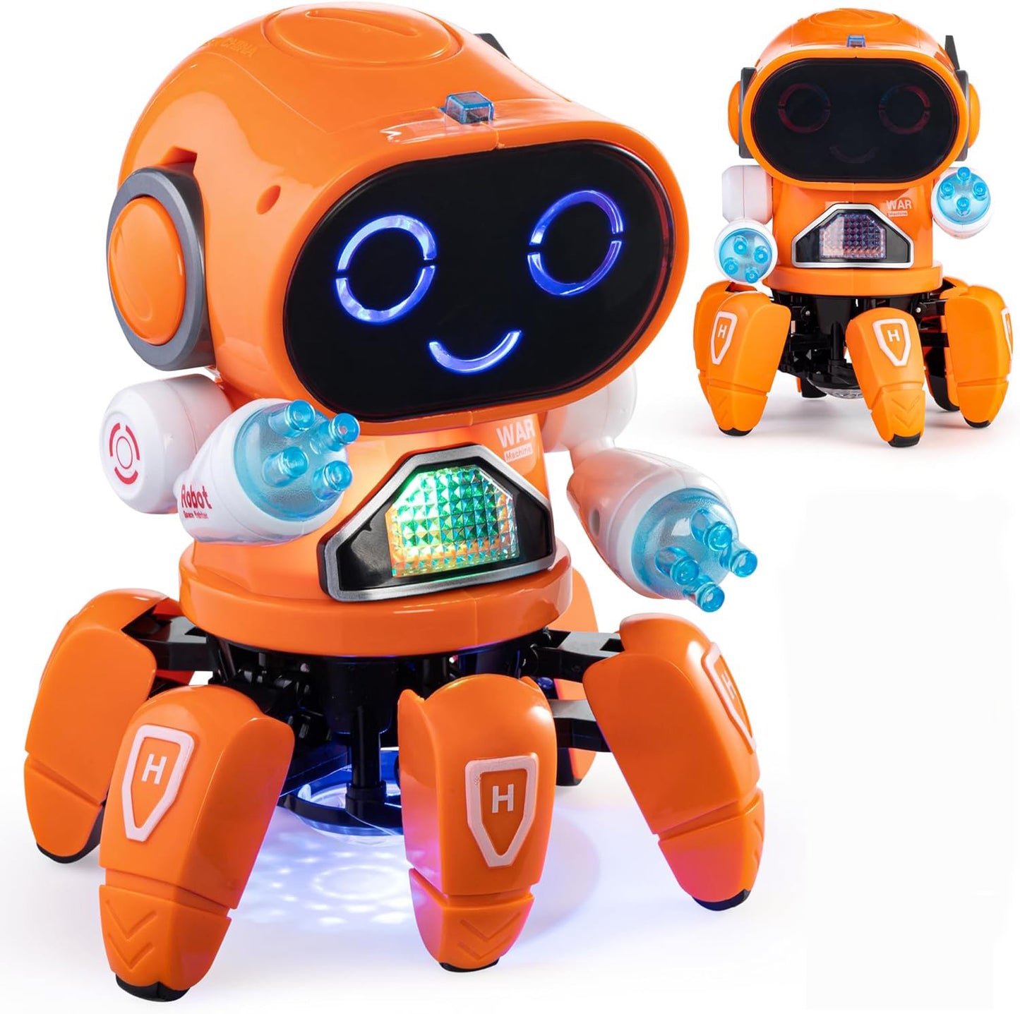 Juguete Robot Interactivo Con Luces Sonido Camina Gira 360