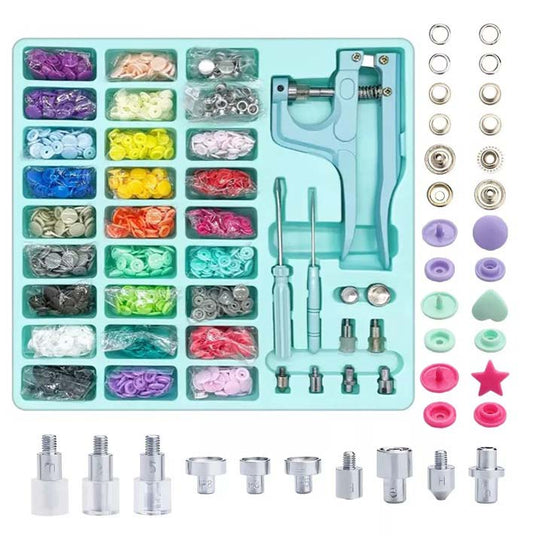 Kit de De Pinza Para broches y ojaletes para Ropa 300 Juegos Verde Menta