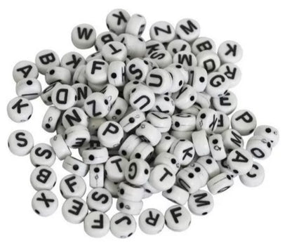 Letras De Acrílico Cuentas Para Bisutería Pulseras Collares x 1Libra