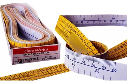 Cinta Métrica A Escala En Media Y Cuarta X60 Cm Costura