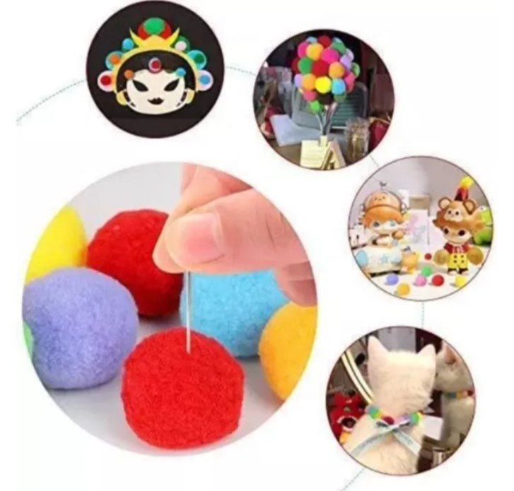 Pompones Para Manualidades 25 Mm Colores Surtidos X 500 Und