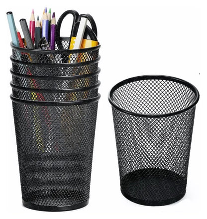 Porta Lapiceros Metalico Negro para oficina y Escritorio