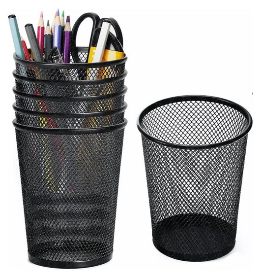 Porta Lapiceros Metalico Negro para oficina y Escritorio