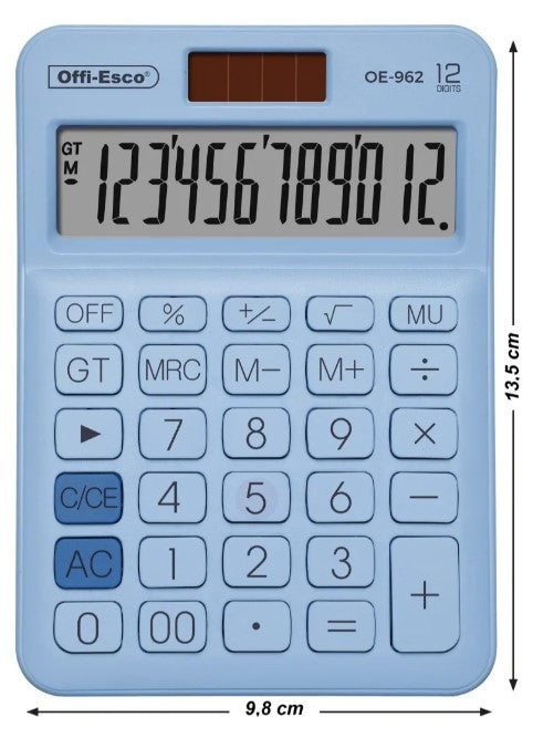 Calculadora de escritorio 12 digitos Offi-esco Oe-962 Azul