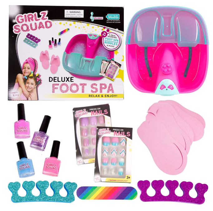 Set Spa Pies Para Niñas Hidrogel Burbujas Luces Pedicure