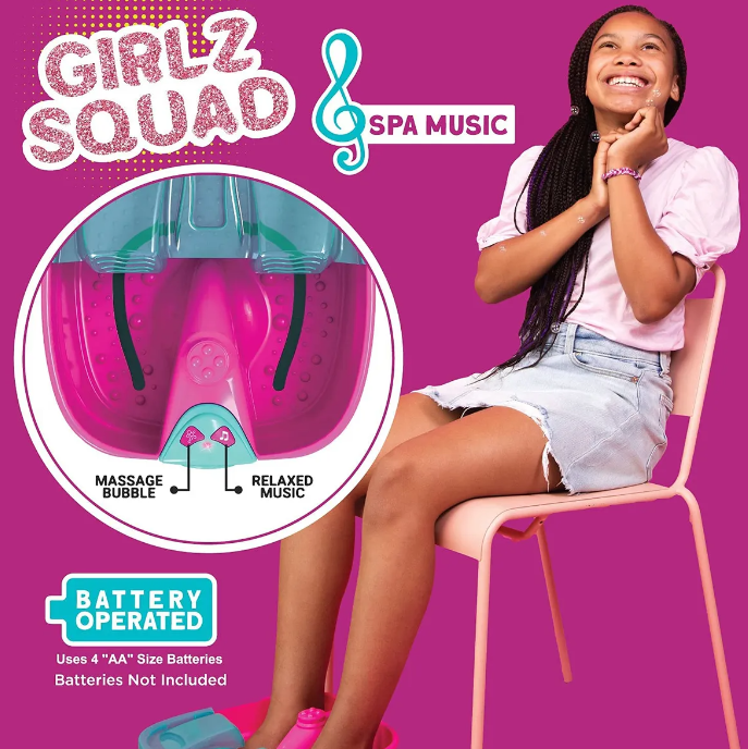 Set Spa Pies Para Niñas Hidrogel Burbujas Luces Pedicure