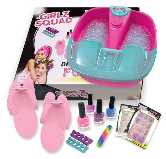 Set Spa Pies Para Niñas Hidrogel Burbujas Luces Pedicure