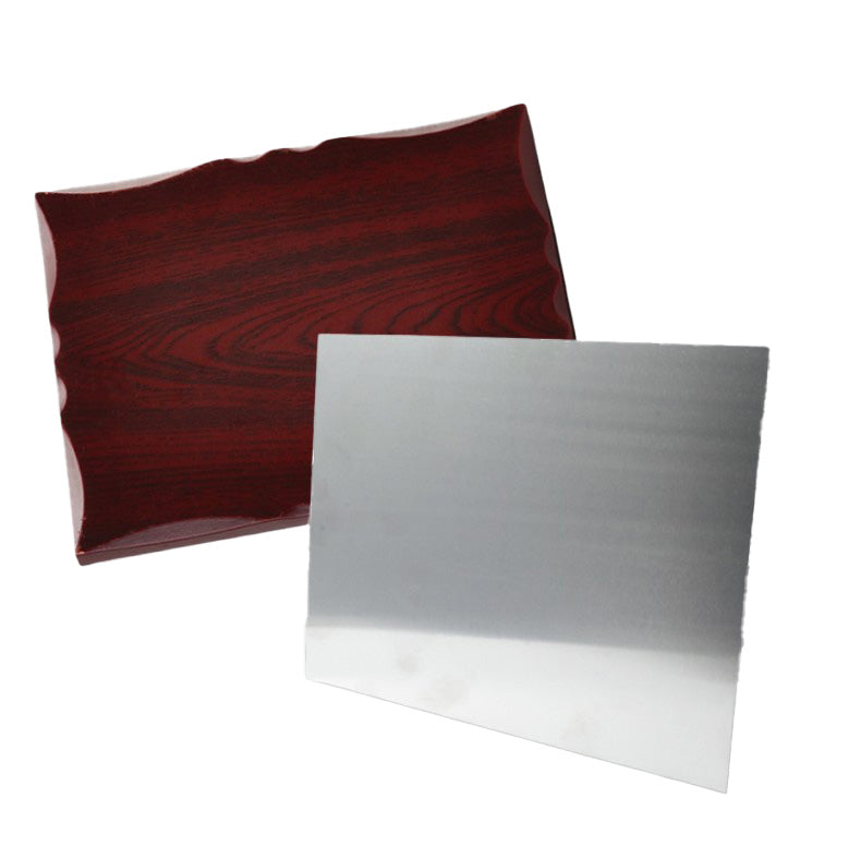 Placa De Reconocimiento Con Lamina Metalica Sublimable 22cm x 27cm Plateado