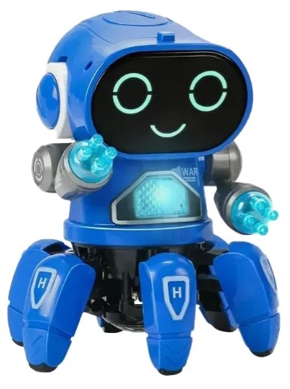 Juguete Robot Interactivo Con Luces Sonido Camina Gira 360 Azul