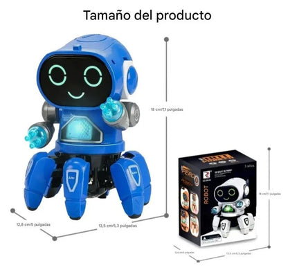 Juguete Robot Interactivo Con Luces Sonido Camina Gira 360