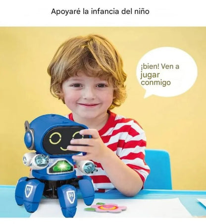 Juguete Robot Interactivo Con Luces Sonido Camina Gira 360