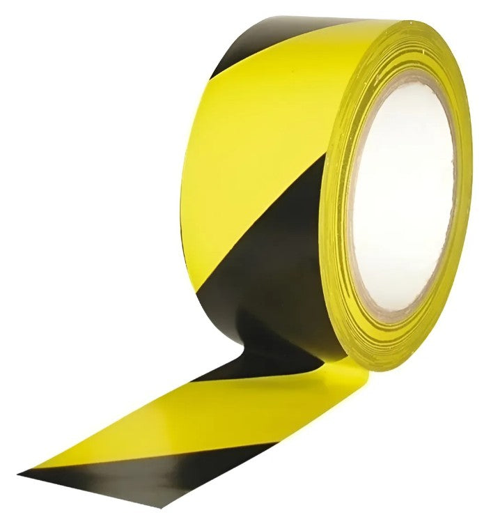 Cinta Adhesiva Demarcación Peligro Negro Amarilla 48mm X 25m