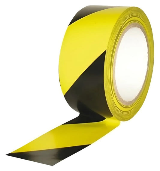 Cinta Adhesiva Demarcación Peligro Negro Amarilla 48mm X 25m